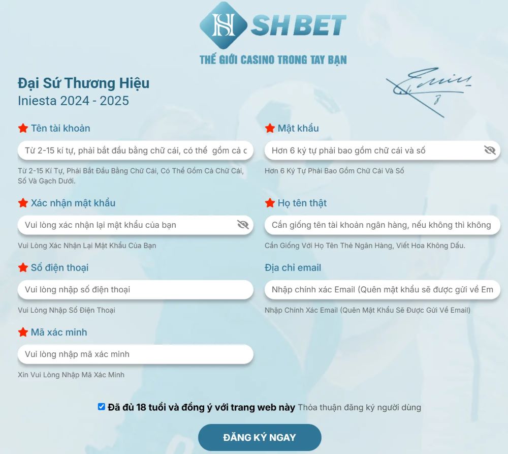 Đăng ký tại Shbet09